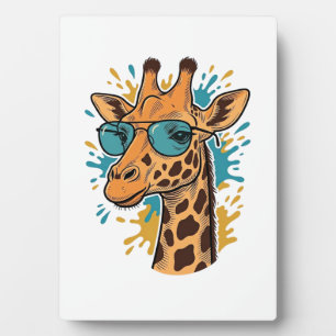 Vintage Engraved Cool Giraffe Sunglasses Shirt Des Plaque