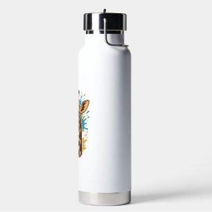 Vintage Engraved Cool Giraffe Sunglasses Shirt Des Water Bottle