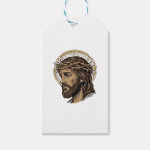 Vintage Engraved Crown of Thorns Portrait Shirt_1 Gift Tags