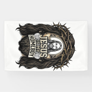 Vintage Engraved Crowned Holy Face Vector Design_1 Banner