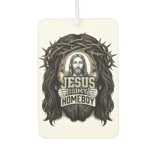Vintage Engraved Crowned Holy Face Vector Design_1 Car Air Freshener