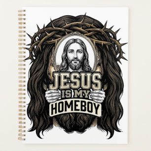 Vintage Engraved Crowned Holy Face Vector Design_1 Planner