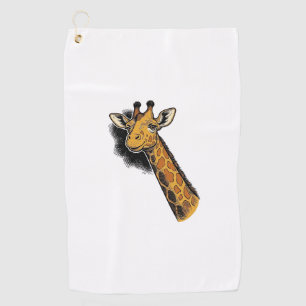 Vintage Engraved Cute Giraffe Shirt Design_1 Golf Towel