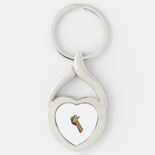 Vintage Engraved Cute Giraffe Shirt Design_1 Key Ring