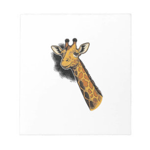 Vintage Engraved Cute Giraffe Shirt Design_1 Notepad