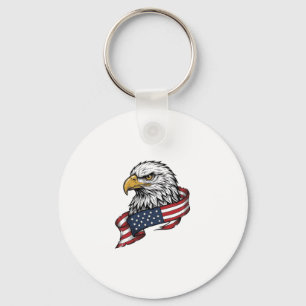 Vintage Engraved Eagle Patriotic Shirt Design_1 Key Ring