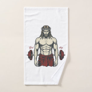 Vintage Engraved Faith Strength Graphic Design_1 Hand Towel