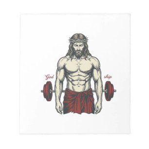 Vintage Engraved Faith Strength Graphic Design_1 Notepad