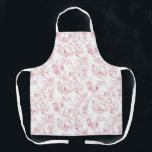 Vintage Engraved French Floral Fantasy Toile-Pink  Apron<br><div class="desc">Elegant vintage 19th century pink-on-white toile pattern adapted from a French drawing in the Smithsonian collection featuring fantasy flowers,  leaves and vines with a cupid,  indigenous warrior and human figures.</div>