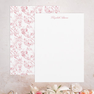 Vintage Engraved French Floral Fantasy Toile-Pink Card