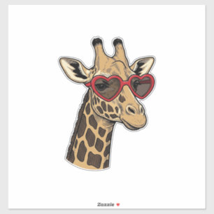 Vintage Engraved Giraffe Heart Sunglasses Design_1
