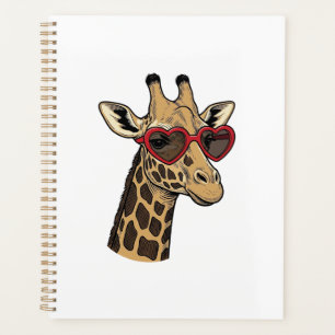 Vintage Engraved Giraffe Heart Sunglasses Design_1 Planner