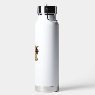 Vintage Engraved Giraffe Heart Sunglasses Design_1 Water Bottle