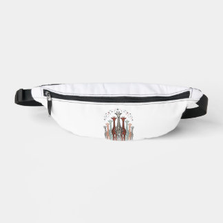 Vintage Engraved Giraffe Herd Safari Shirt Design_ Bum Bags