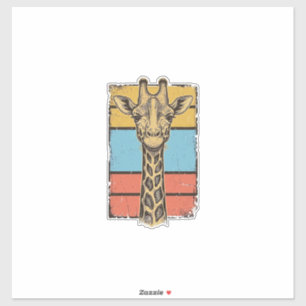 Vintage Engraved Giraffe Retro Stripes Shirt Desig
