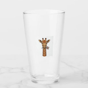 Vintage Engraved Giraffe With Flowers Shirt_1 Glass