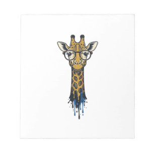 Vintage Engraved Giraffe With Glasses Design_1 Notepad