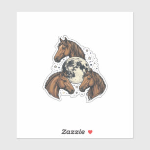 Vintage Engraved Horse Moon Vector T-Shirt Design_