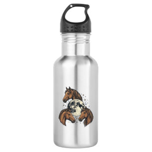 Vintage Engraved Horse Moon Vector T-Shirt Design_ 532 Ml Water Bottle