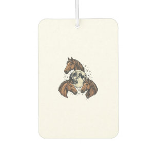 Vintage Engraved Horse Moon Vector T-Shirt Design_ Car Air Freshener
