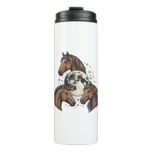 Vintage Engraved Horse Moon Vector T-Shirt Design_ Thermal Tumbler