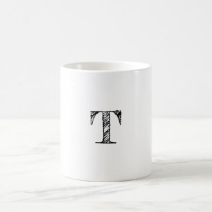 Vintage Engraved Monogram Coffee Mug