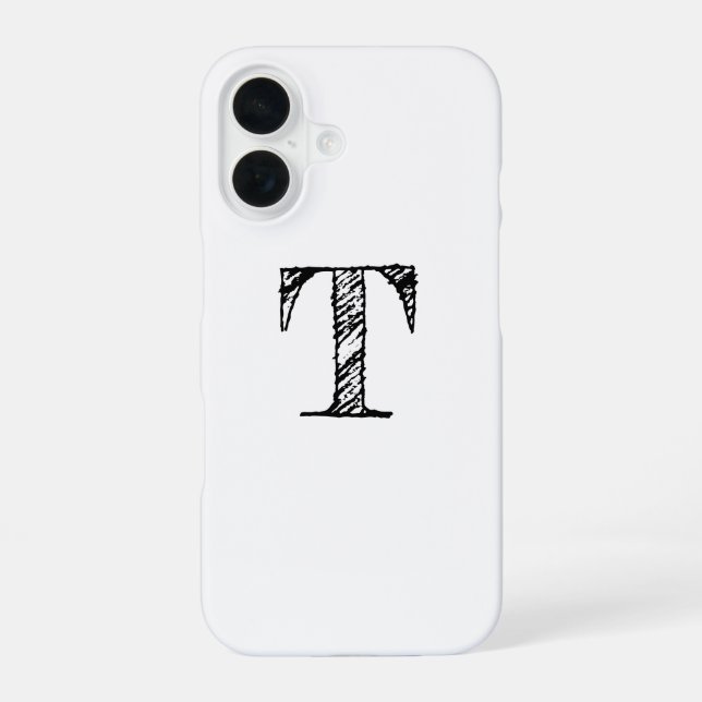 Vintage Engraved Monogram iPhone 16 Case (Back)