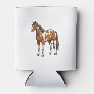 Vintage Engraved Pinto Horse Vector Design_1 Can Cooler