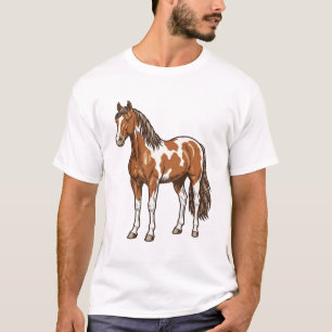 Vintage Engraved Pinto Horse Vector Design_1 T-Shirt