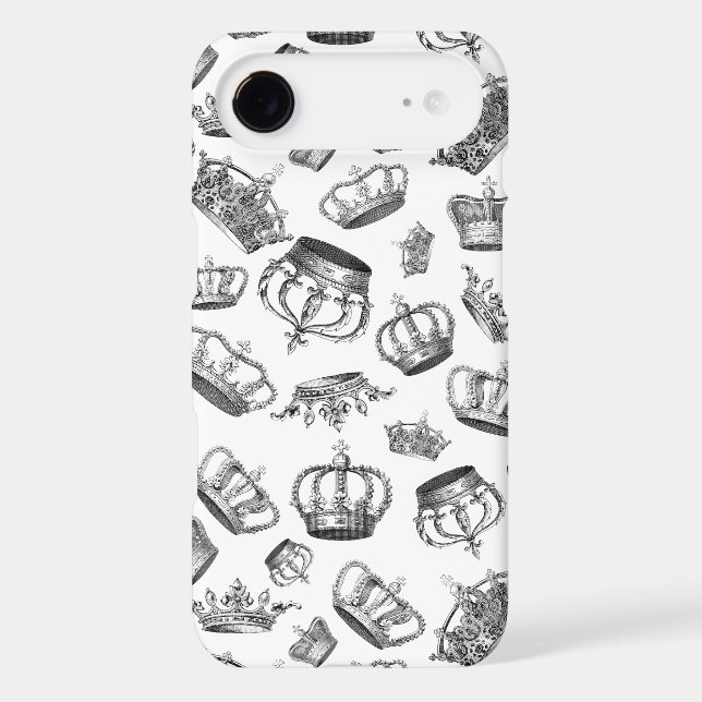 Vintage Engraved Royal Crowns Case-Mate iPhone Case (Back)