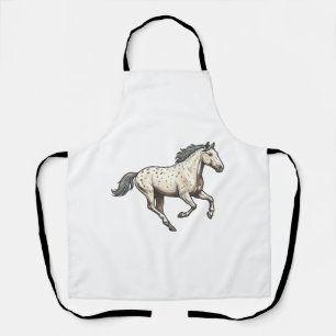Vintage Engraved Running Appaloosa Horse Design_1 Apron