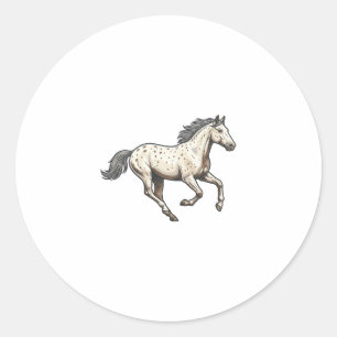 Vintage Engraved Running Appaloosa Horse Design_1 Classic Round Sticker