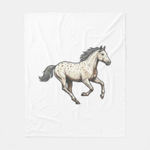 Vintage Engraved Running Appaloosa Horse Design_1 Fleece Blanket