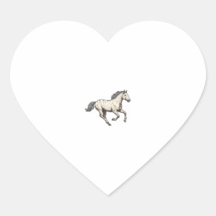 Vintage Engraved Running Appaloosa Horse Design_1 Heart Sticker