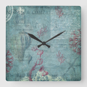 Vintage Engraved Seashell Wall Clock