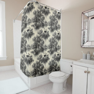 Vintage Engraved Toile de Jouy Seamless Pattern Shower Curtain