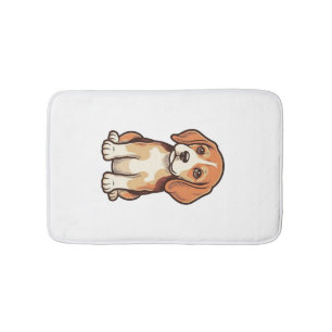 Vintage Engraving Beagle Puppy Vector Art_1 Bath Mat