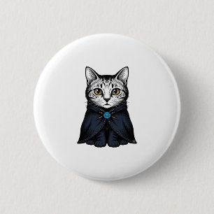 Vintage Engraving Cat Portrait Illustration Design 6 Cm Round Badge