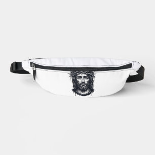 Vintage Engraving Crown of Thorns Sacred Portrait  Bum Bags