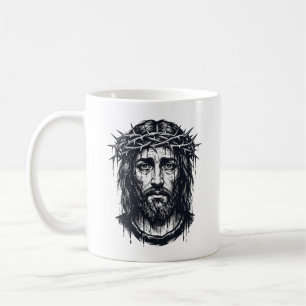 Vintage Engraving Crown of Thorns Sacred Portrait Coffee Mug