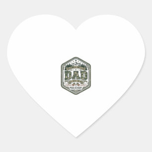Vintage Engraving Dad Mountain Badge Shirt Design_ Heart Sticker