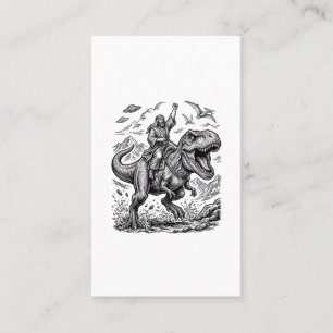 Vintage Engraving Dinosaur Rider Graphic Tee_1 Business Card