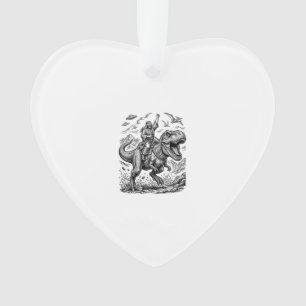 Vintage Engraving Dinosaur Rider Graphic Tee_1 Ornament