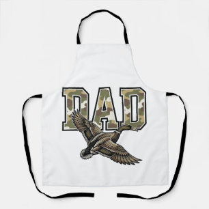 Vintage Engraving Duck Dad Camo Vector Shirt Desig Apron