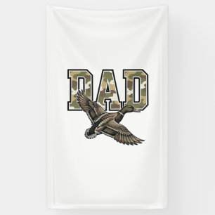 Vintage Engraving Duck Dad Camo Vector Shirt Desig Banner