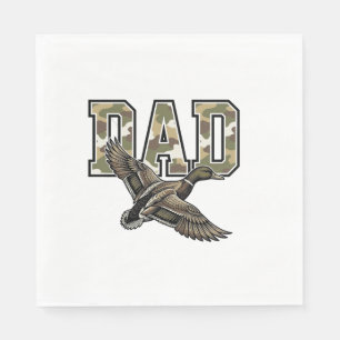 Vintage Engraving Duck Dad Camo Vector Shirt Desig Napkin