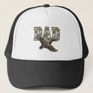 Vintage Engraving Duck Dad Camo Vector Shirt Desig Trucker Hat