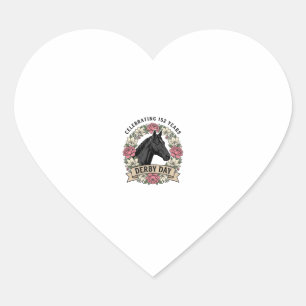 Vintage Engraving Fire Horse Graphic Design Heart Sticker