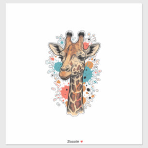 Vintage Engraving Giraffe Art White Shirt Design (
