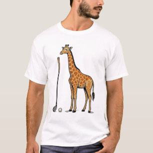 Vintage Engraving Giraffe Golf Vector T-Shirt Desi